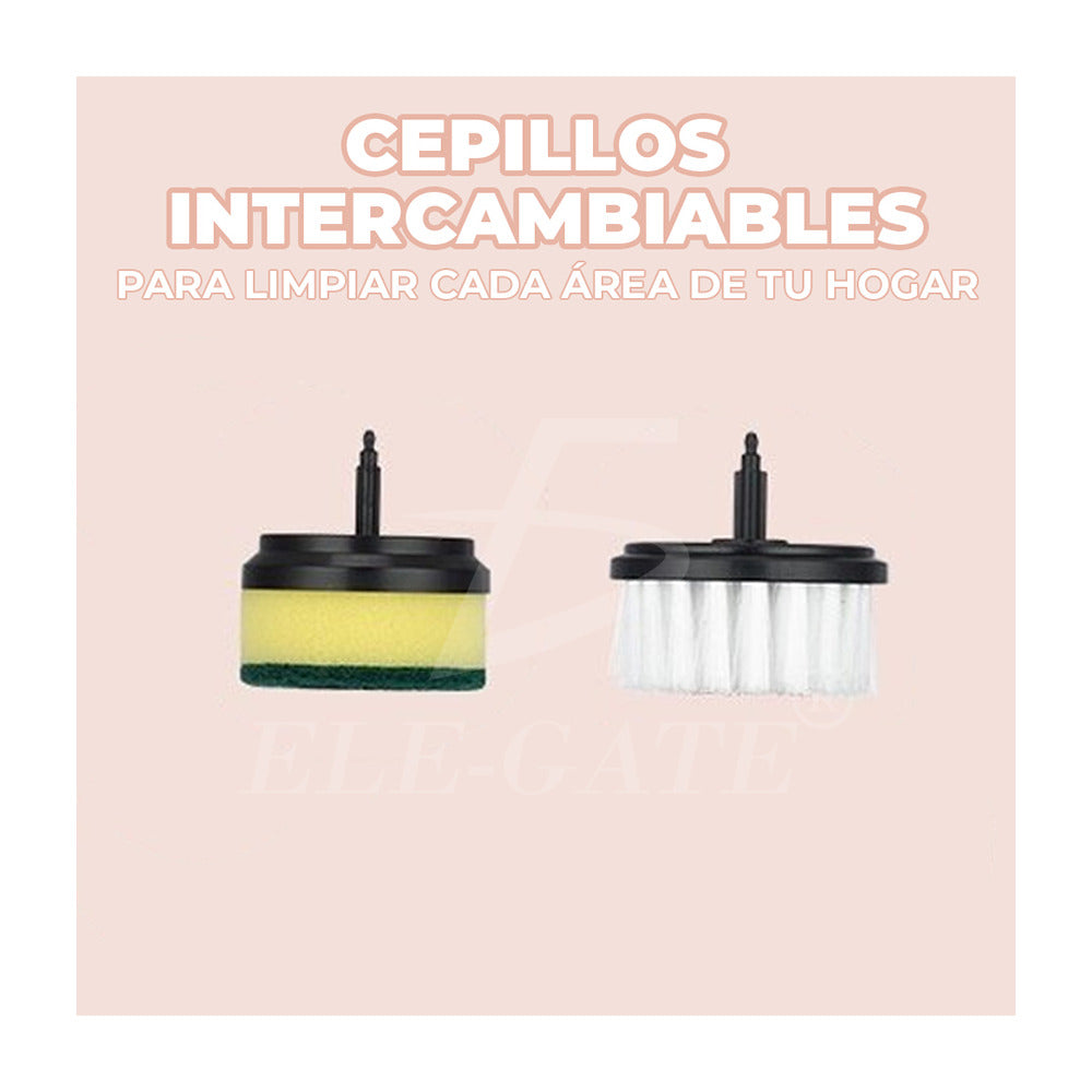 Cepillo de limpieza eléctrico recargable para baño y cocina con cepillos intercambiables, variedad de colores / hog.173